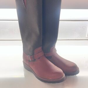 Chippewa Sunjo Oro Russet Brown Snake Heavy Canvas and Leather Women's Boots